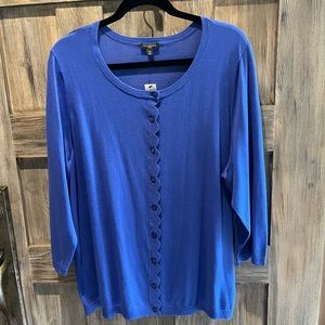 Talbots Elegant cardigan with scallop detail